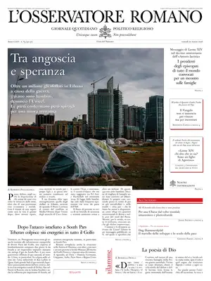 "L'Osservatore Romano" Front Page