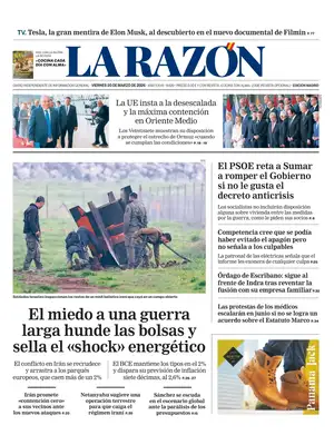 "La Razón" Front Page
