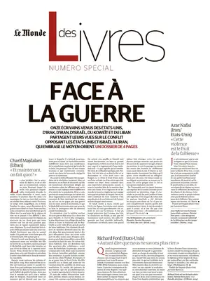 "Le Monde des Livres" Front Page