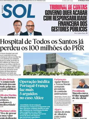"Nascer do SOL" Front Page