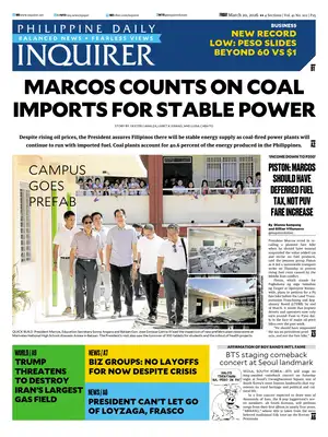 "Philippine Daily Inquirer" Front Page