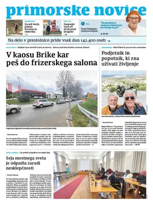 "Primorske Novice" Front Page