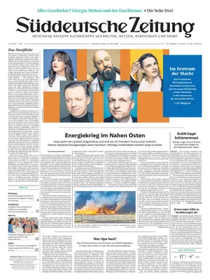 "Süddeutsche Zeitung" Front Page