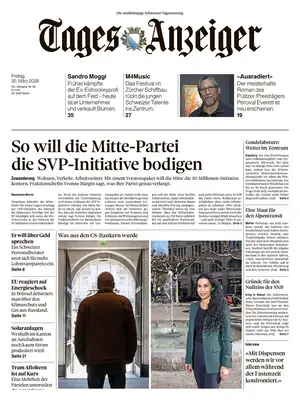 "Tages-Anzeiger | Tagi TA" Front Page
