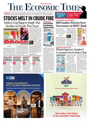 "The Economic Times" Front Page