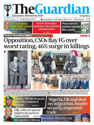 "The Guardian | Nigeria" Front Page