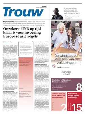 "Trouw" Front Page