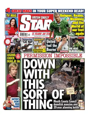 "Irish Daily Star" Front Page