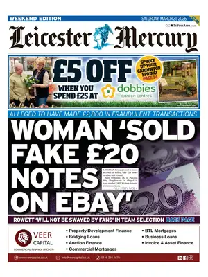 "Leicester Mercury" Front Page