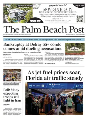 "The Palm Beach Post" Front Page