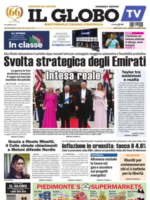 "Il Globo" Front Page