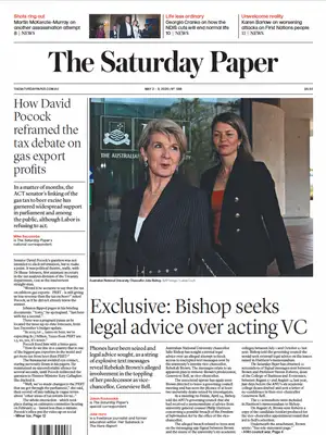 "The Saturday Paper" Front Page