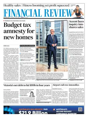 "The Australian Financial Review | AFR" Front Page