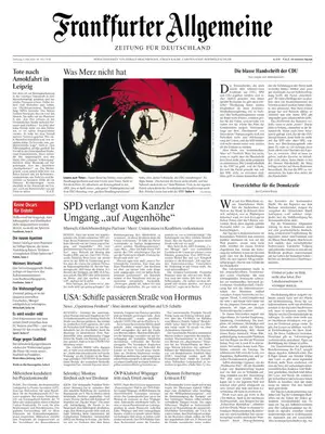 "Frankfurter Allgemeine Zeitung" Front Page