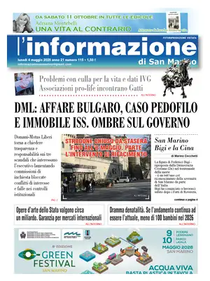 "L'Informazione di San Marino" Front Page