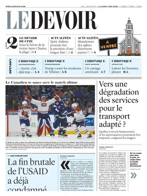 "Le Devoir" Front Page