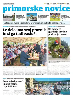 "Primorske Novice" Front Page