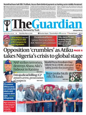 "The Guardia (Nigeria)" Front Page