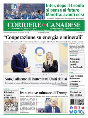 "Corriere Canadese" Front Page
