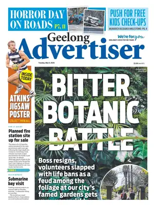 "Geelong Advertiser" Front Page
