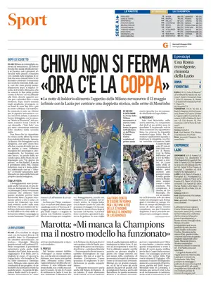 "Il Gazzettino SPORT" Front Page