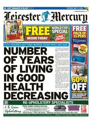 "Leicester Mercury" Front Page