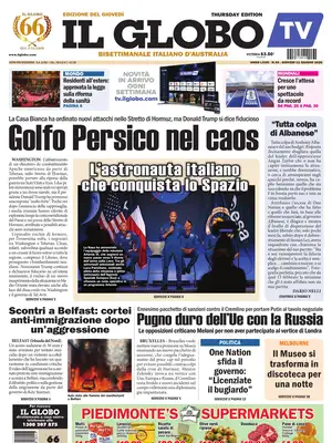 "Il Globo" Front Page