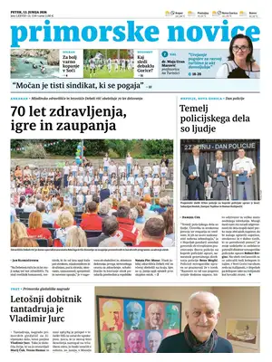 "Primorske Novice" Front Page