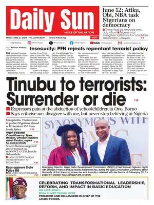 "The Sun (Nigeria)" Front Page