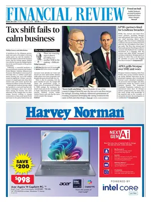 "The Australian Financial Review | AFR" Front Page
