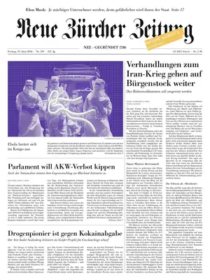 "NZZ | Neue Zürcher Zeitung" Front Page