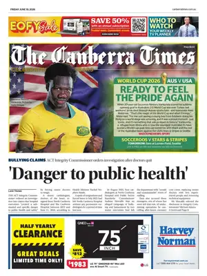 "The Canberra Times" Front Page