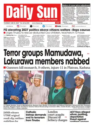 "The Sun (Nigeria)" Front Page