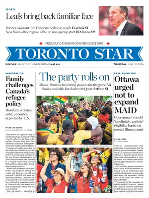 "Toronto Star" Front Page