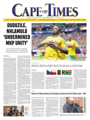 "Cape Times" Front Page