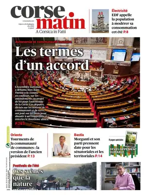 "Corse-Matin" Front Page