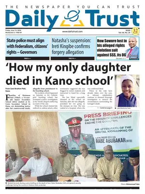 "Daily Trust" Front Page
