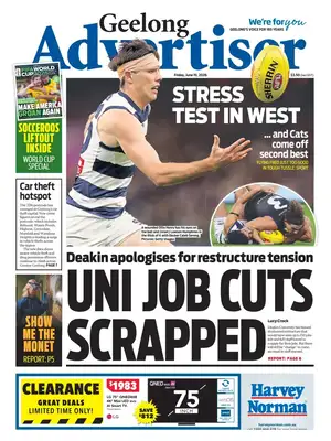 "Geelong Advertiser" Front Page