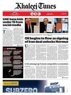 "Khaleej Times" Front Page