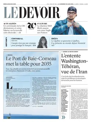 "Le Devoir" Front Page