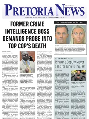 "Pretoria News" Front Page