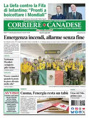 "Corriere Canadese" Front Page