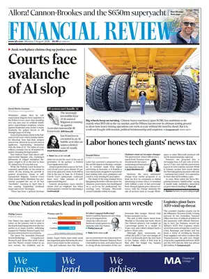 "The Australian Financial Review | AFR" Front Page