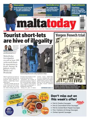 "MaltaToday" Front Page