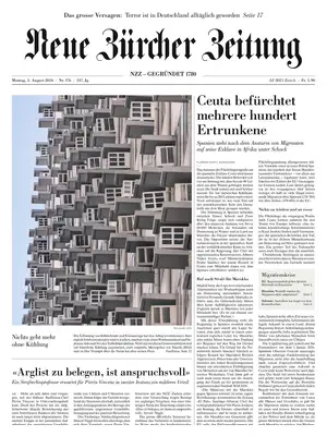 "NZZ | Neue Zürcher Zeitung" Front Page