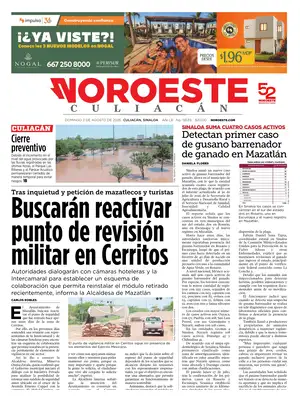 "Noroeste" Front Page