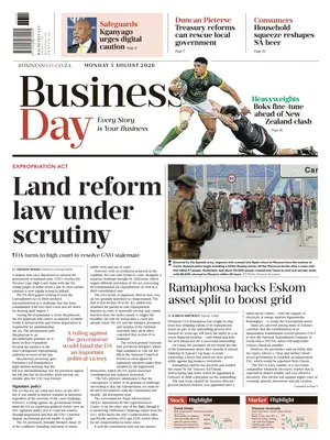 "Business Day" Front Page