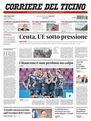 "Corriere del Ticino" Front Page
