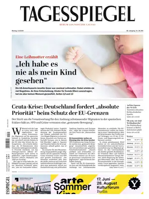 "Der Tagesspiegel" Front Page