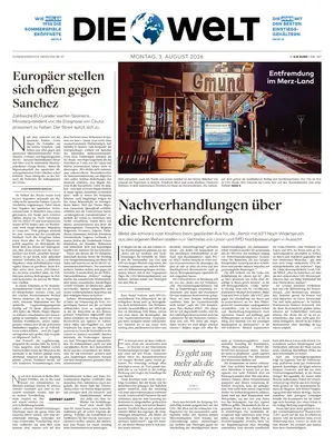 "Die Welt" Front Page